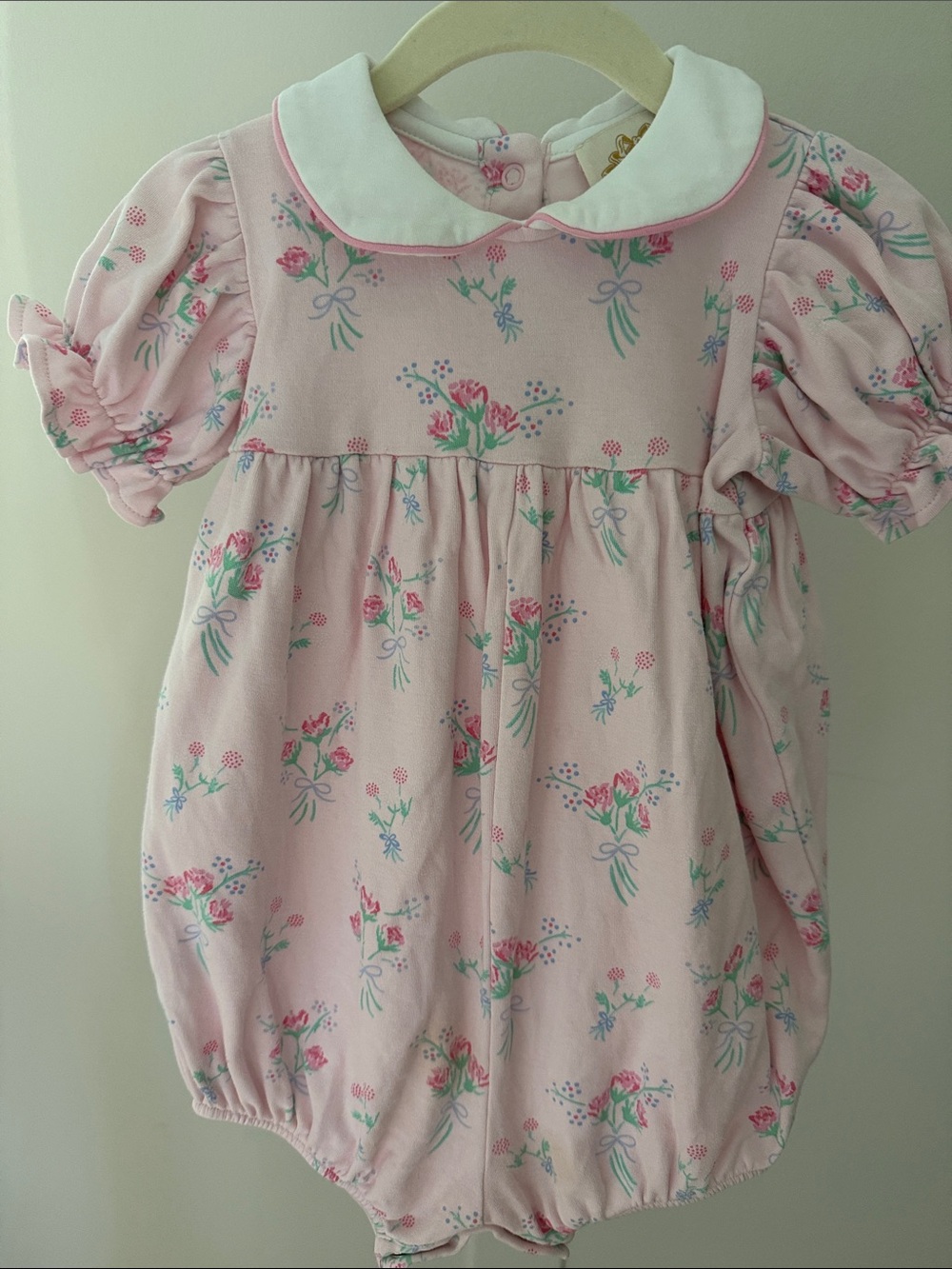 The Beaufort Bonnet Company Pink Floral Peter Pan Collar One-Piece